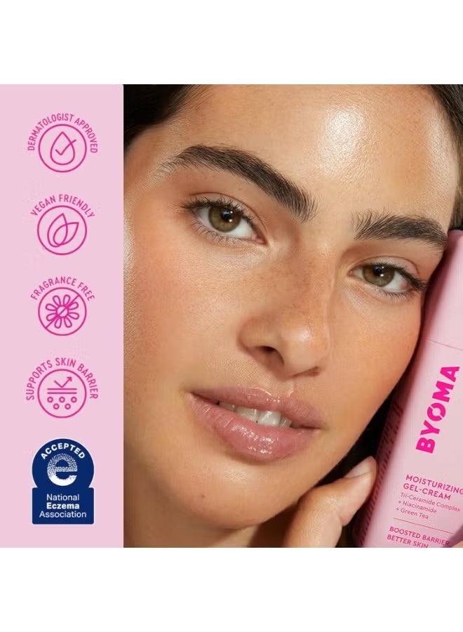 BYOMA Moisturizing Gel Cream, Barrier Repair Face Lotion with Niacinamide & Green Tea, Ceramide Moisturizer for Dry Skin, 1.69 fl. oz - Image 3