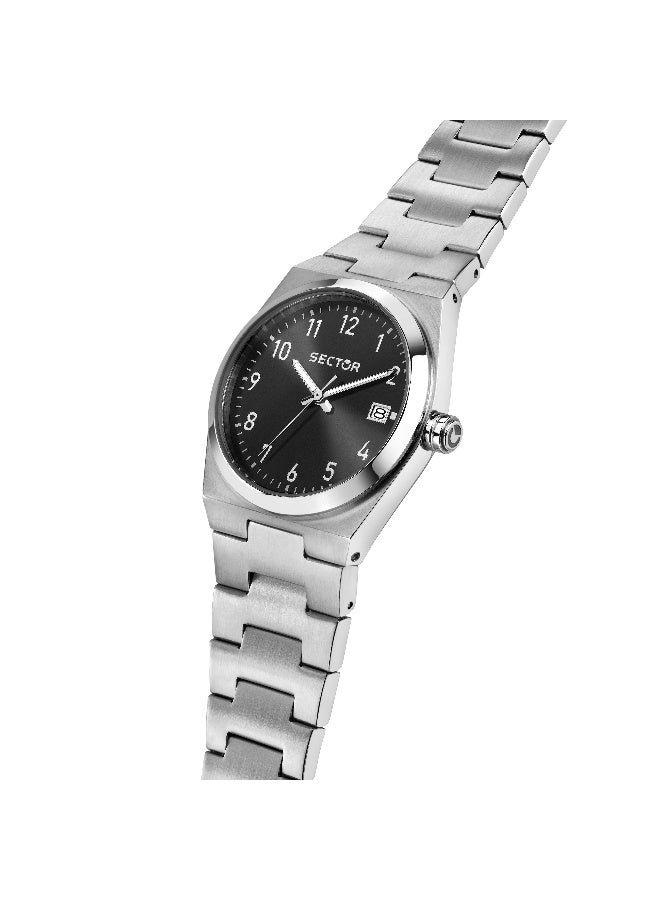 Sector Women's Black Round Analog Dial with Silver Stainless Steel Band Watch - 34mm - R3253301501 - Image 2