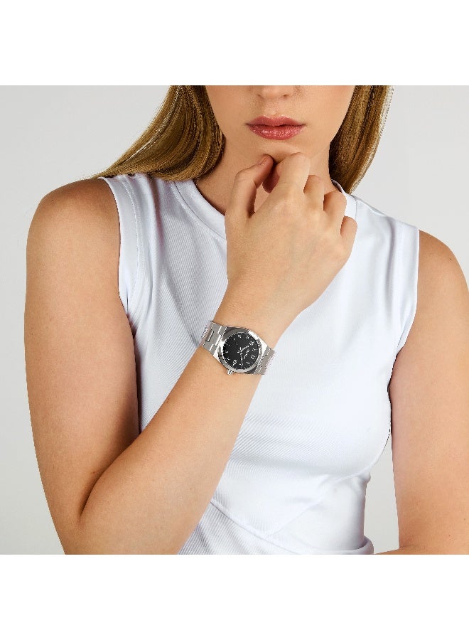 Sector Women's Black Round Analog Dial with Silver Stainless Steel Band Watch - 34mm - R3253301501 - Image 5