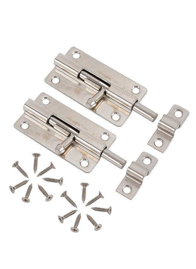 LAWAZIM Sliding Latch Lock - 2 Piece, 2inch, Nickel Plated - Barrel Bolt Latch with Screws, Pre-Drilled Holes, Smooth Sliding Mechanism - Ideal for Securing Doors, Gates, Cabinets, Sheds Storage Areas  - Image 4