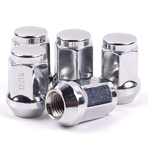 MIKKUPPA M12x1.5 Lug Nuts - Replacement for Ford Fusion, Focus, Escape - 5pcs Chrome Closed End Lug Nuts - Image 1