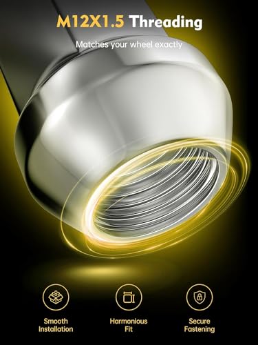 MIKKUPPA M12x1.5 Lug Nuts - Replacement for Ford Fusion, Focus, Escape - 5pcs Chrome Closed End Lug Nuts - Image 5