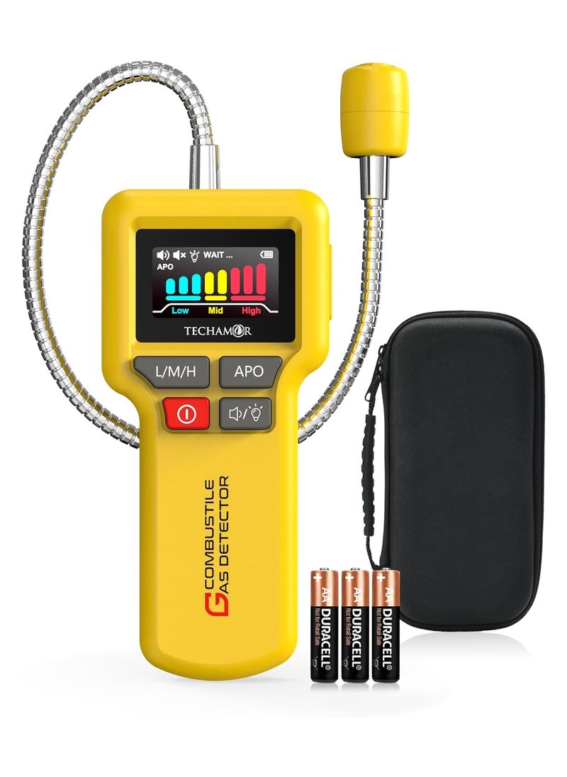 SYOSI Natural Gas Detector, Portable Gas Leak Sniffer, Locating The Source of Propane, Methane, Butane, Natural Gas, Sewer Gas, LPG and Combustible Gas Leak for Home & RV, Gas Leak Detector(Battery x3)  - Image 1
