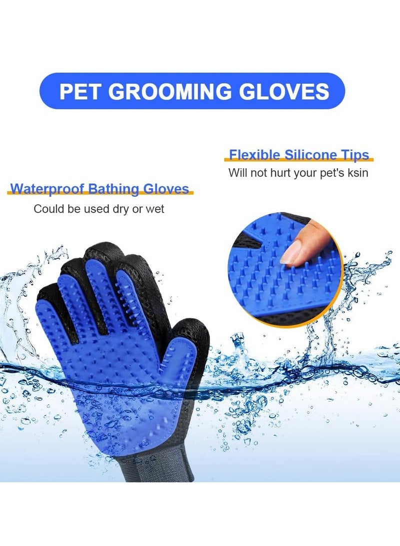 flintronic 2 Pack Pet Dog Cat Grooming Glove Efficient Pet Hair Removal Mitt Brush Gloves for Dogs Cats Rabbits Horses with Long Short Fur LEFT and RIGHT - Image 3