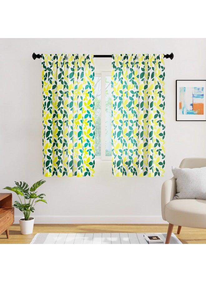 Encasa XO Window Curtain 5 ft Set of 2, Polyester Printed with Rod Pocket, Tie Back, Light-Filtering, Semi Sheer/Transparent Curtains- Kitchen, Bedroom, Living Room (140x152 cm), Leaves - pzsku/Z55B046174C962928F4E4Z/45/_/1738305848/0727a968-b53d-4cc4-91f7-1cf4a4a7aa0c