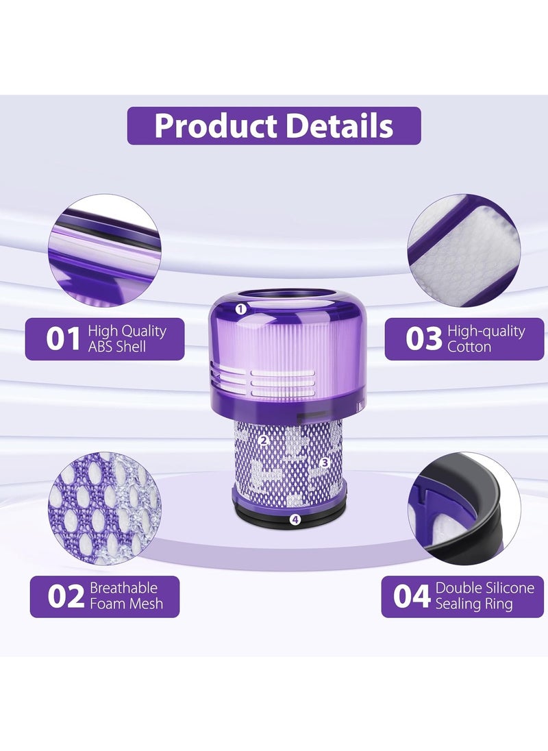 فلتر بديل V11 متوافق مع Dyson V11 Torque Drive وV11 ​​Animal وV11 ​​Complete وV11 ​​Extra وV15 Detect Submarine، عبوة واحدة من الفلتر وفرشاة تنظيف واحدة