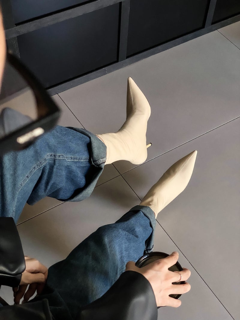 Autumn Pointed Thin Heel Fashion High Heel Boots - Image 1