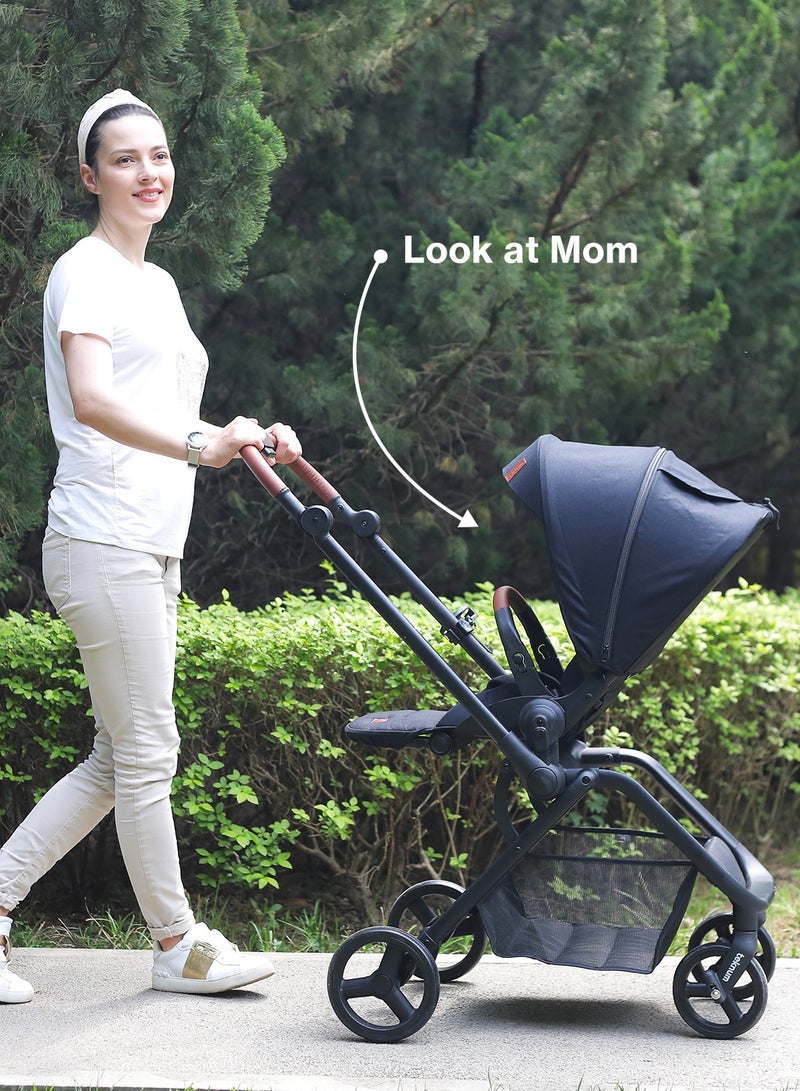 TEKNUM Lightweight Stroll - 1 Reversible Travel Baby Stroller With Large Basket - Grey - Image 2