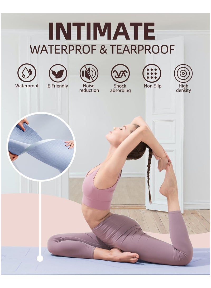 Generic Thick Yoga Mat for Home Workout – 183x61x0.6cm Non-Slip Exercise Fitness Yoga Mat, Eco-Friendly TPE Material, Durable Home Workout Mat with Strap & Carrying Bag, Anti-Slip, Cushioned Mat for Pilates, Yoga, and Stretching, Fitness Equipment for Home Gym  - Image 5