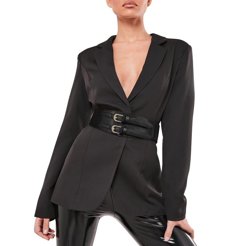 Kajeer Elastic Wide Waist Belt Women - Vintage Cinch Belts Women Wide Stretchy Belt for Dresses(S,Black) - Image 3