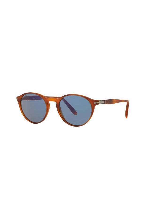 Persol Po3092sm Steve McQueen Round Sunglasses, Terra Di Siena/Light Blue, 52 mm  - Image 2