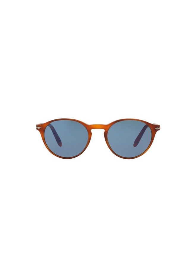 Persol Po3092sm Steve McQueen Round Sunglasses, Terra Di Siena/Light Blue, 52 mm  - Image 1