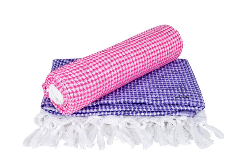 Sathiyas Soft Cotton Bath Towels - Pack of 2 (Lavender, Pink) - Image 5