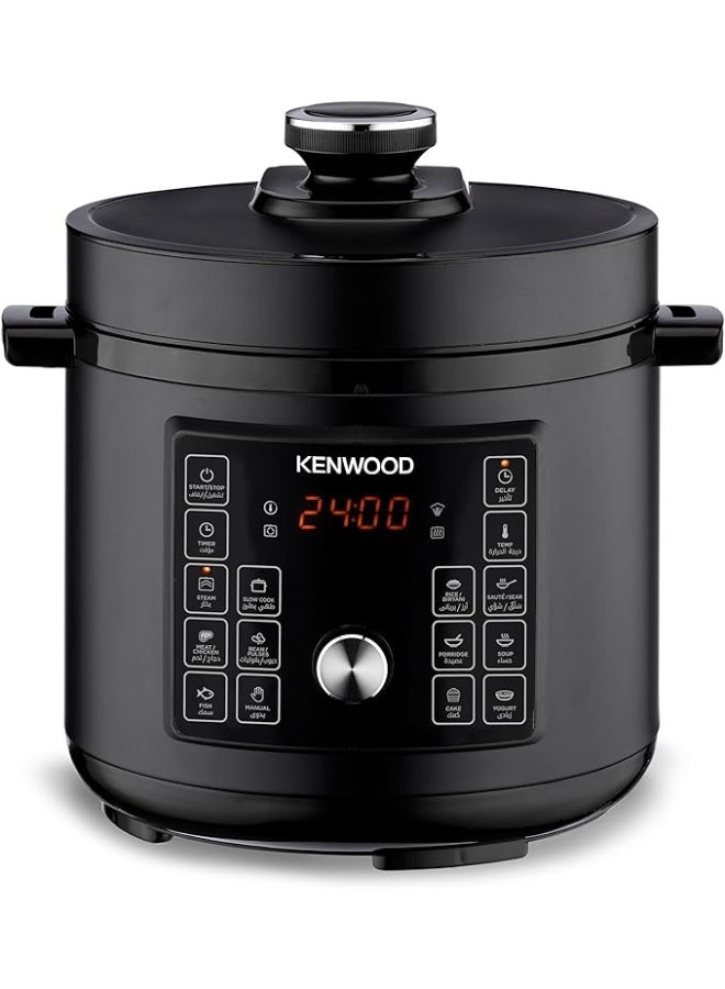 KENWOOD 16 In-1 Electric Pressure Cooker 8L 1350W Multifunctional Programmable Multicooker With Safety Feature, 16 Smart Cook Programs, Manual Function For Personalised Recipes PCM95.000BK Black 8 L 1350 W PCM95.000BK Black - Image 1
