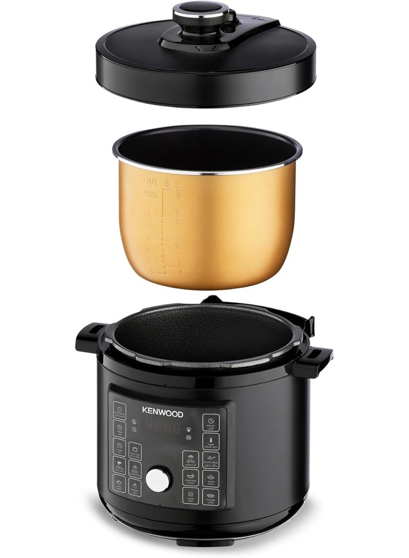 KENWOOD 16 In-1 Electric Pressure Cooker 8L 1350W Multifunctional Programmable Multicooker With Safety Feature, 16 Smart Cook Programs, Manual Function For Personalised Recipes PCM95.000BK Black 8 L 1350 W PCM95.000BK Black - Image 3