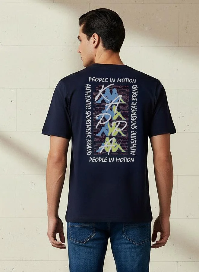 Kappa BLUE Kappa Men Logo Print T shirt for Men | Best Price UAE