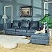 iLAND Dollhouse Furniture Miniature Sectional Couch Set for Doll House Dcor Fit 112 Scale Accessories Modern Blue Faux Leather Sofa Timeless Classic - Image 4