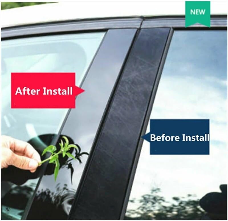 QASULER Car Exterior Door Window Pillar Trim for Chevrolet Silverado/Sierra 1500 - Image 4