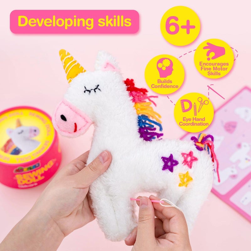 Avenir My First Sewing Kit for Beginners Ages 6+ Premium Plush DIY Animal Craft Set Child-Safe Tools for Easy Stitching, Motor Skills & Creativity Perfect Skill-Building Gift for Boys & Girls - Image 5