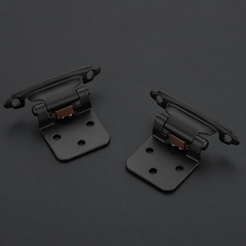 Ravinte Decor 10 Pack 5 Pair Black Cabinet Hinges 12 inch Overlay Kitchen Cabinet Hinges SemiConcealed Hinges Self Closing Cabinet Door Hinges with Door Bumper Black Face Mount Cabinet Hardware - Image 3
