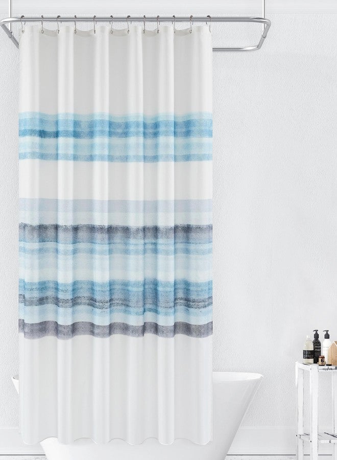eachope Ombre Stripe Shower Curtain, Oil Painting Abstract Beach Shower Curtain, Decorative Shower Curtains for Bathroom, Waterproof & Washable (72x72 inch, Blue Ombre) - Image 2