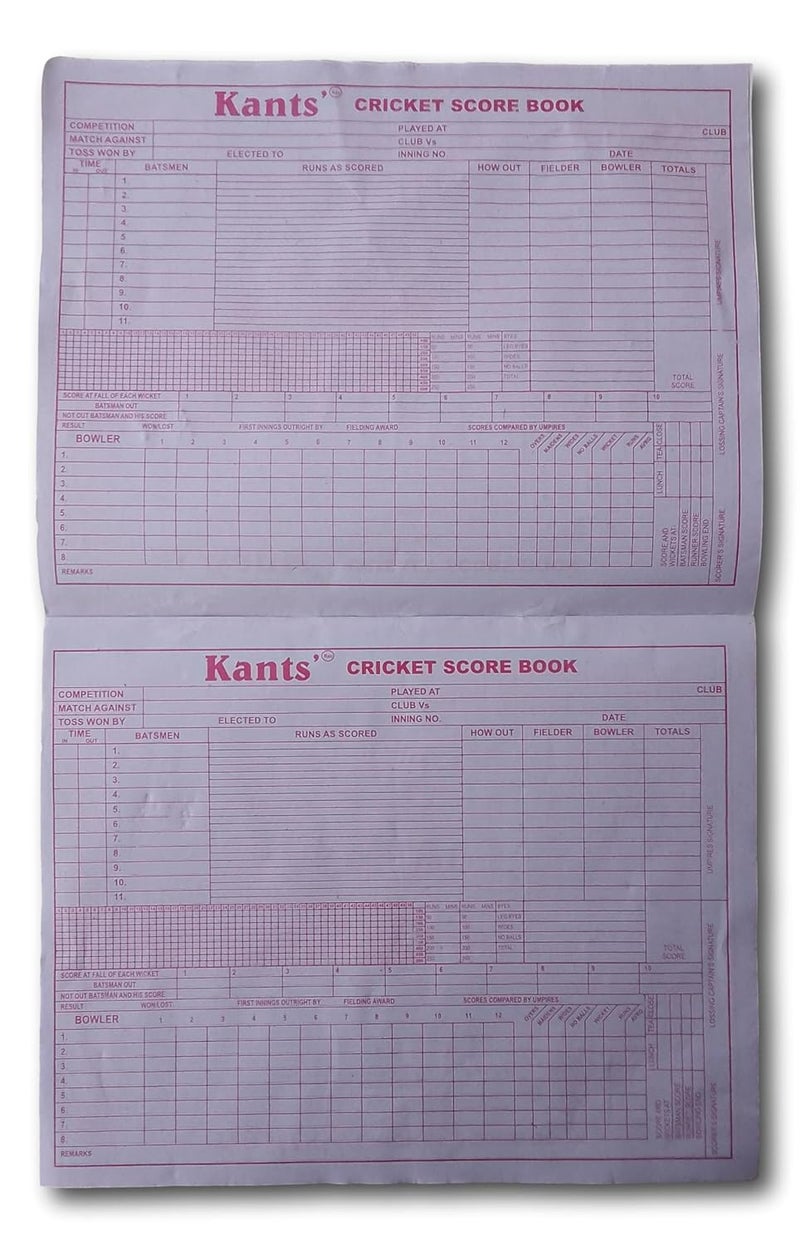 Nextage Cricket Scorebook – 24 Innings | Professional Match Scoring Book Enthusiasts, Coaches & Umpires | Easy-to-Use Format with Bound Pages for Recording Scores & Player Stats. Pack of 2 - Image 3