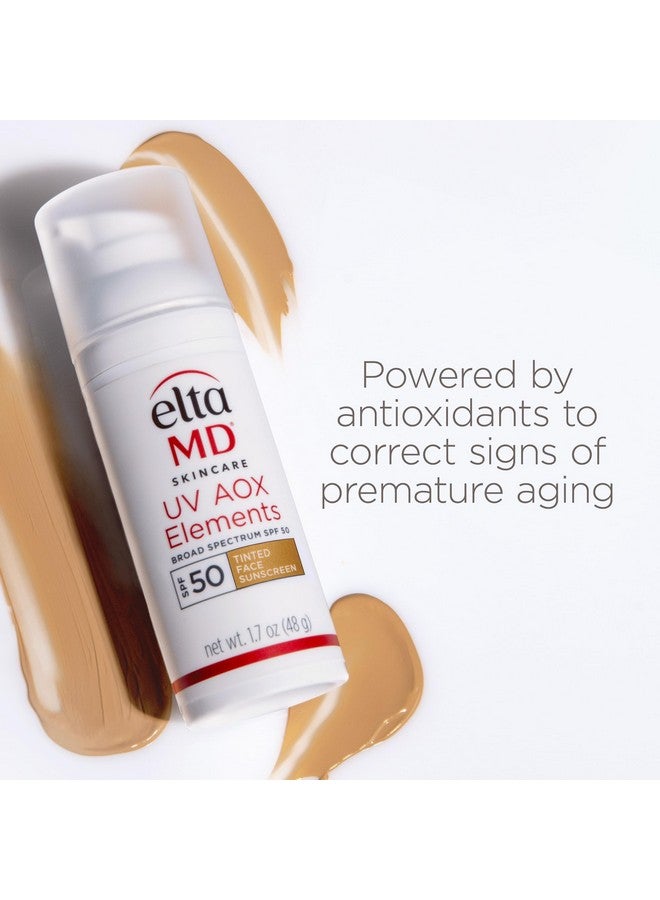 ايتا ام دي واقي من الشمس ملون للوجه من شركة Uv Aox Elements، عامل حماية من الشمس SPF 50 ملون للوجه مع مضادات الأكسدة، مضخة 1.7 أونصة - Image 4