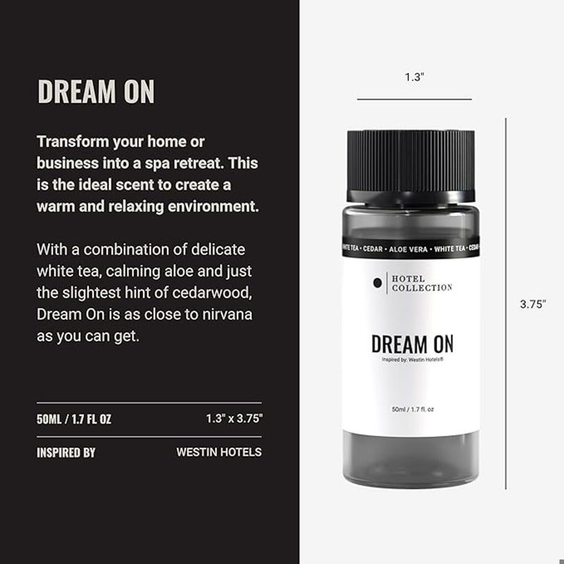 Hotel Collection Dream On Fragrance Oil Blend - Hotel Inspired for Luxury Essential Oil Diffusers - Aromatherapy Scent Diffuser Oil - White Tea, Cedar, and Aloe Vera- 50 mL, 1.7 fl oz - Image 5