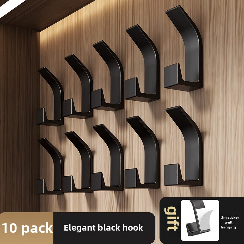 Multipurpose No-Drill Wall Hooks for Storage Black 10 Pack