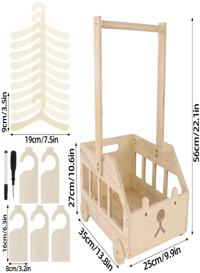 Dmnnlp 22" x14"x10" Wooden Pet Wardrobe Closet with 10 Hangers, 5 Split Labels & 1 Pen, Easy Assembly Crate for Dog/Cat Closet, Dog Closet Organizer for Toys Clothes and Accessories - Image 2