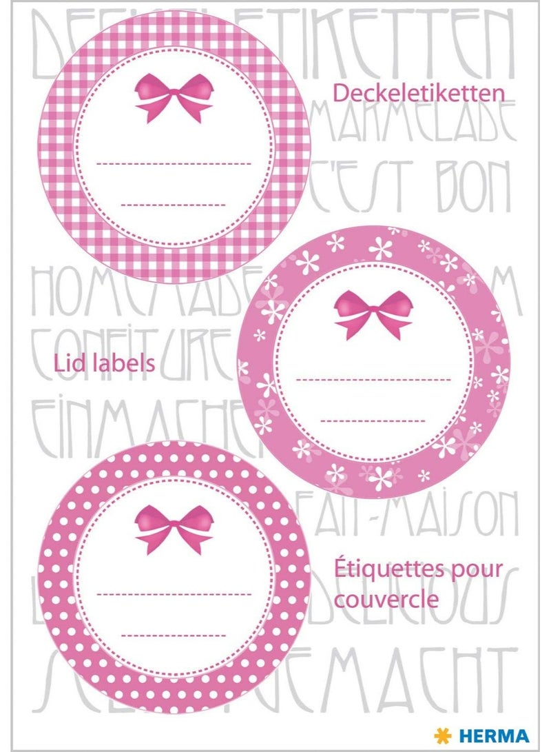 Herma 15051 Self-Adhesive Round Jar and Container Labels, Pink - 9-Piece Set - Image 2