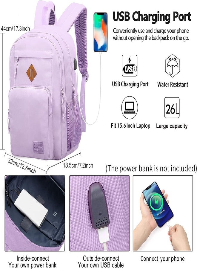 KEOFID Anti-Thief Travel Backpack for Men and Women, Fashion for Women, Casual Back pack for College, Purple, Large, Fashion Backpack - Image 2