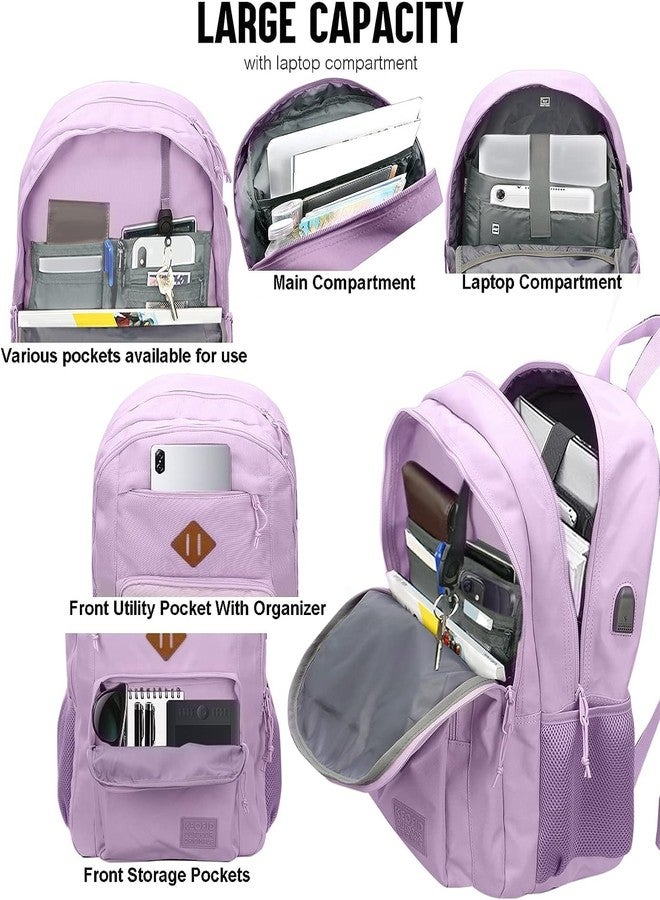 KEOFID Anti-Thief Travel Backpack for Men and Women, Fashion for Women, Casual Back pack for College, Purple, Large, Fashion Backpack - Image 3