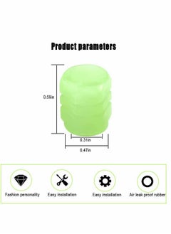 Y&D Car Tire Valve Cap, 4PCS Green Fluorescence, Bike Motorcycle Noctilucous Illuminated Universal Wheel Caps for Truck Motorcycles Tires, Need Sunlight to Absorb Energy  - Image 2