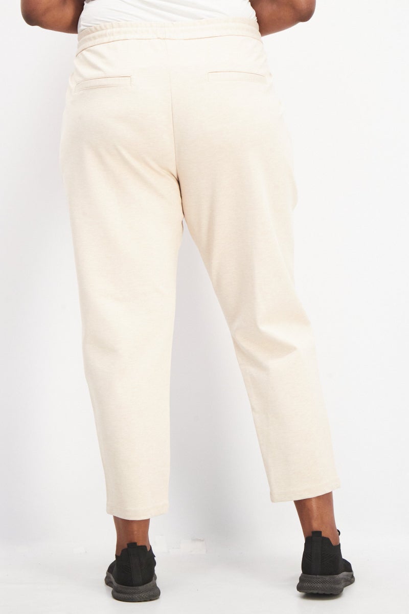 Tchibo Women Sportswear Fit Running Jogging Pants, Oatmeal - Image 3