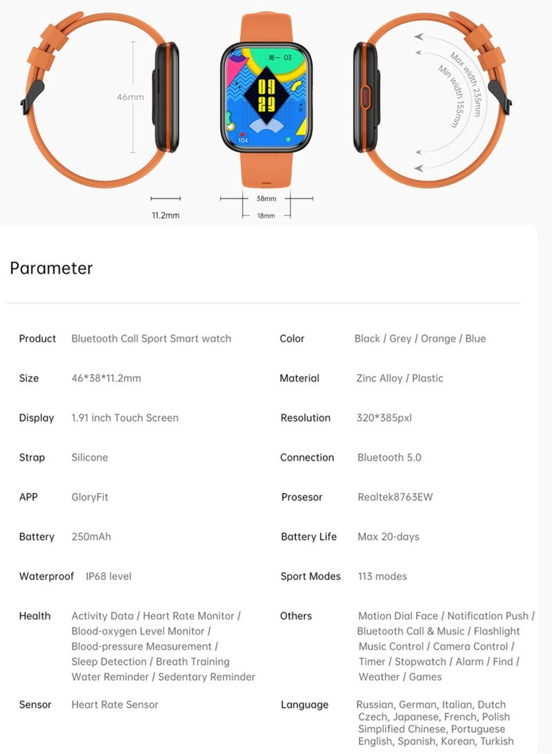 RollsTimi  Sports Men's Smartwatch Fitness Tracker Waterproof Smart Watch for Men Women, Heart Rate Blood Pressure Monitor, Bluetooth Calls - Image 5