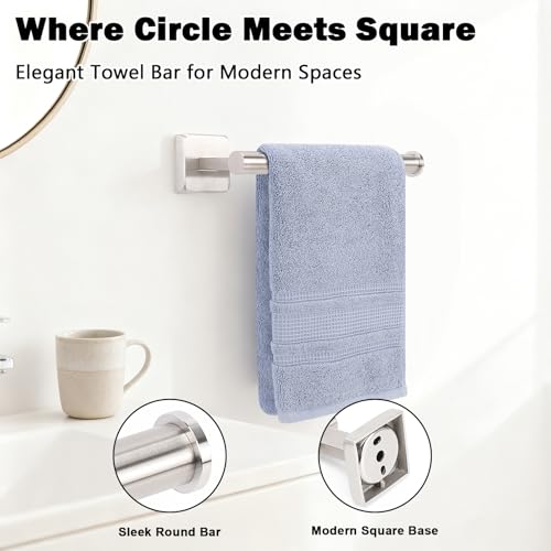 Livabber Hand Towel Holder 9 Inch, Thickened 304 Stainless Steel Hand Towel Ring Hanger Wall Mounted for Bathroom Kitchen, Easy to Clean (Brushed Nickel) - Image 4