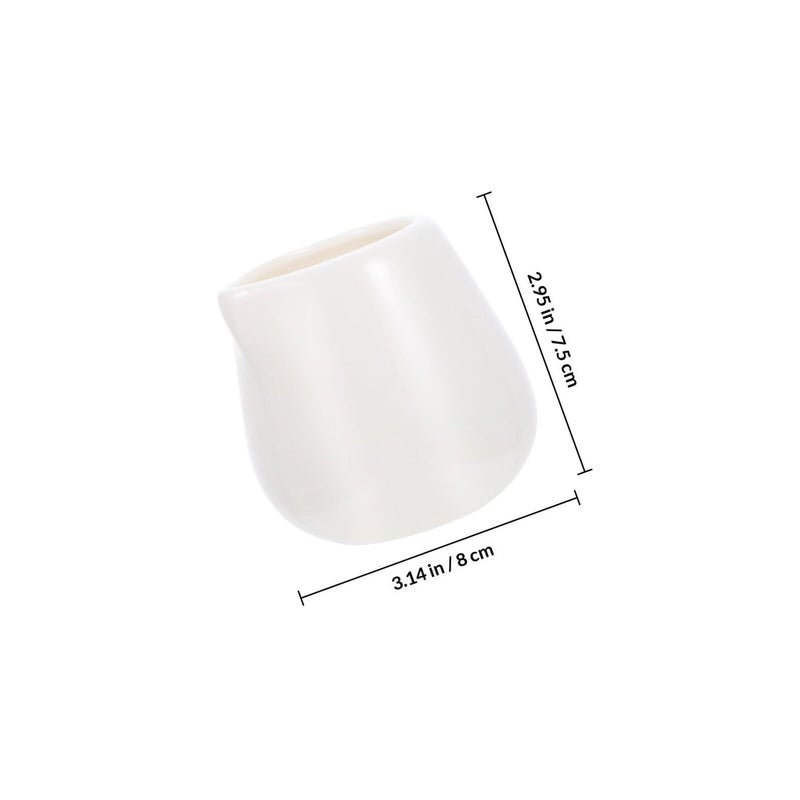 Ceramic Milk Pitchers 2 Piece Set Large Handleless Porcelain Creamer Jugs Kitchen Sauce Cups - Image 3
