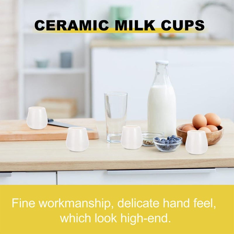 Ceramic Milk Pitchers 2 Piece Set Large Handleless Porcelain Creamer Jugs Kitchen Sauce Cups - Image 5