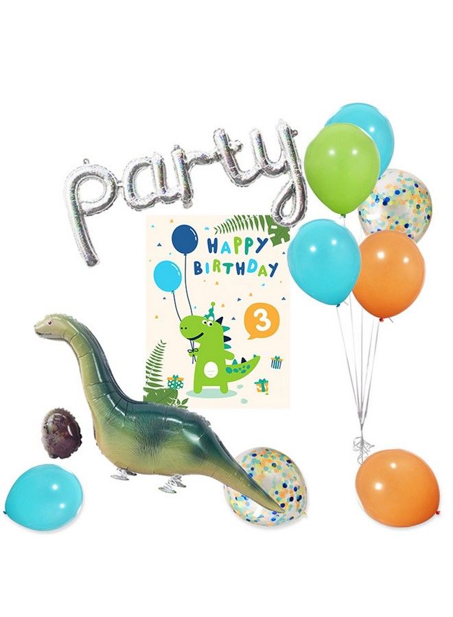 Haptda Dinosaur Balloons 40 Pack 12 Inch Orange Light Blue Fruit Green Latex Balloons With Confetti Balloon For Baby Shower Dino Jungle Jurassic Birthday Party Decorations Supplies With Ribbon - Image 3