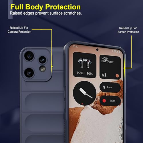 Casotec Back Cover for CMF by Nothing Phone 2 Pro 5G | Full Camera Protection | Liquid Silicon Case | Flexible Bumper Case for CMF by Nothing Phone 2 Pro 5G (Dark Blue) - Image 4
