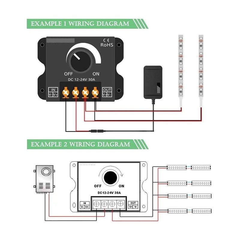 30A LED Dimmer Switch 12V 24V DC Brightness Adjustable Controller for Car RV Single Color Strip Light - Image 5