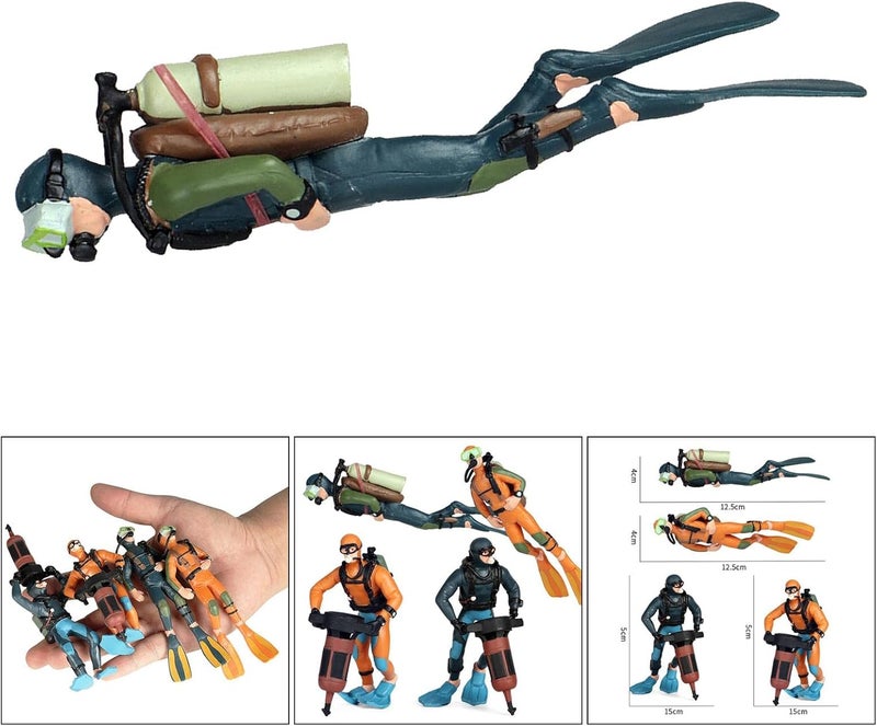 klarako Realistic Miniature Diver Figure Scene Diving Adventure Oceans Pavilion Decor Fish Tank Mini Swimmer Figurine Toy Party Supplies - style 1 - Image 4