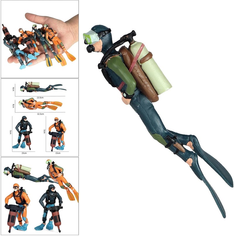 klarako Realistic Miniature Diver Figure Scene Diving Adventure Oceans Pavilion Decor Fish Tank Mini Swimmer Figurine Toy Party Supplies - style 1 - Image 5