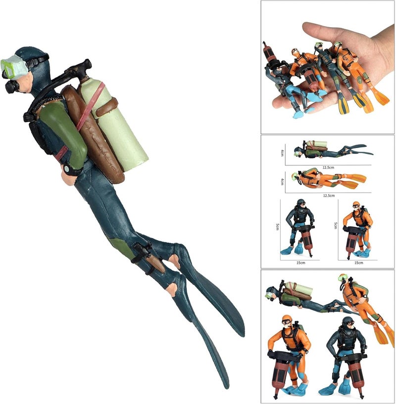 klarako Realistic Miniature Diver Figure Scene Diving Adventure Oceans Pavilion Decor Fish Tank Mini Swimmer Figurine Toy Party Supplies - style 1 - Image 2