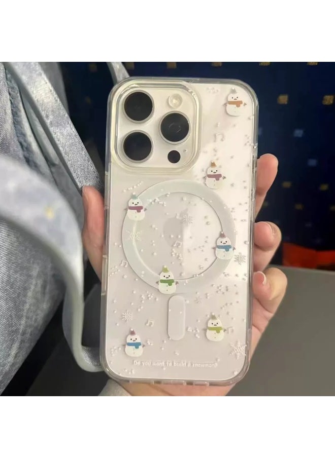 Dog Snowman For Apple IPhone16PROMAX With AI Camera Touch Smart Button Magnetic Suction Phone Case-Color: Magnetic Shell-puppy Cherry Strawberry-Applicable Models:Apple 16promax