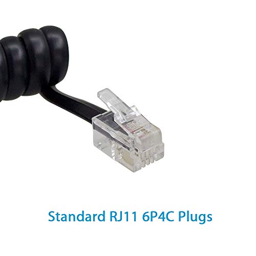 SHONCO Phone Cord Landline, 2 Pack 4M 13Ft Telephone Cord,Phone Cord,Phone Cords for landline with Standard RJ9 4P4C Plugs,Black - Image 3