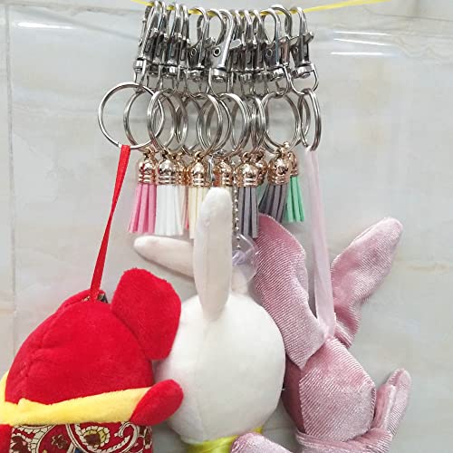 PEOUWNES 60 Pcs Premium Swivel Lanyard Snap Hook with Key Rings, Metal Lobster Clasp Keychain Hooks for Lanyard Crafting - Image 5