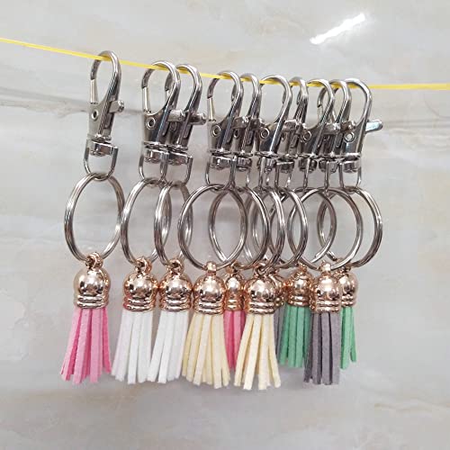 PEOUWNES 60 Pcs Premium Swivel Lanyard Snap Hook with Key Rings, Metal Lobster Clasp Keychain Hooks for Lanyard Crafting - Image 3