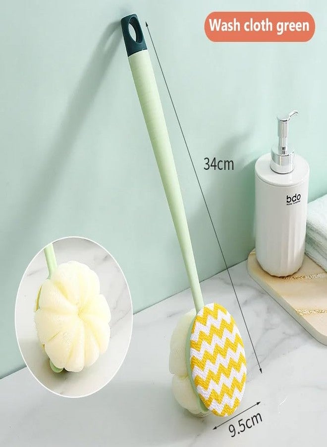 QUIRA Long Handle Bath Brush, Soft Flower Sponge Head, Ergonomic Design for Shower, Body Cleaning (Multicolour) - Image 2